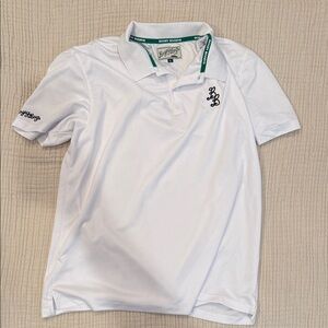 Bogey Boys White Polo Shirt with Green Accents